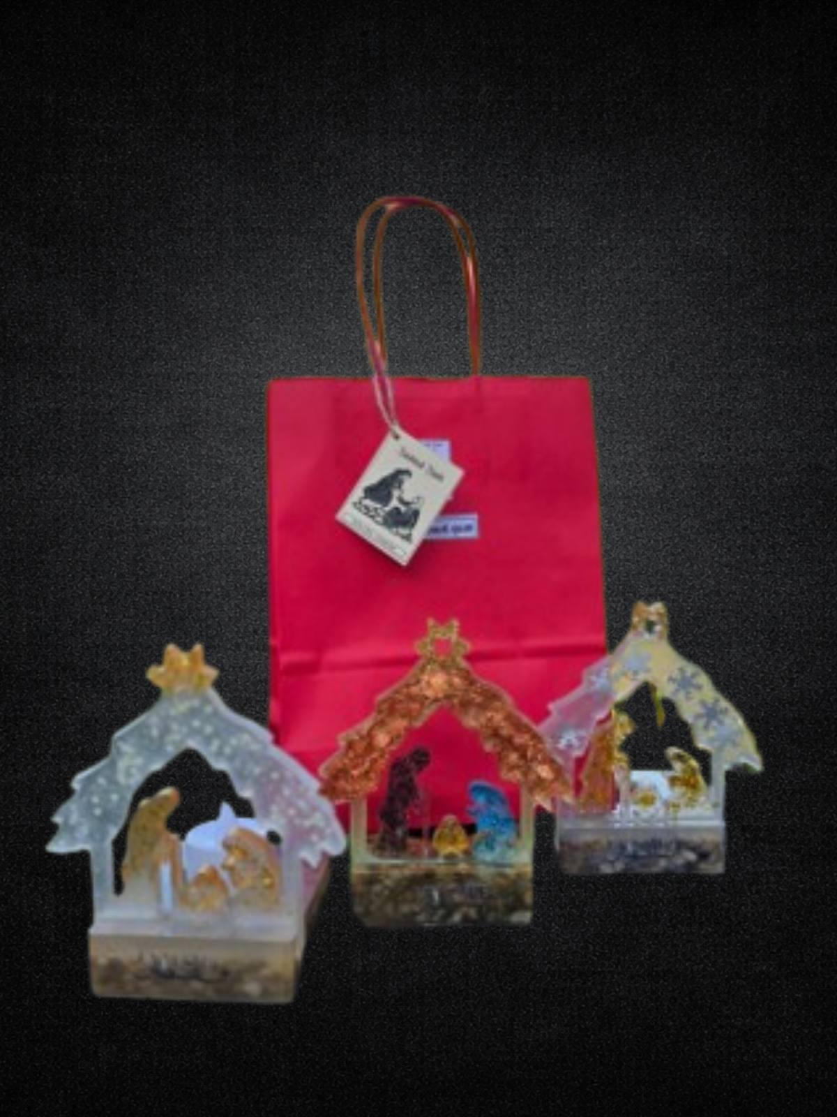 Nacimiento decorativo con portavela — Colección Sumud