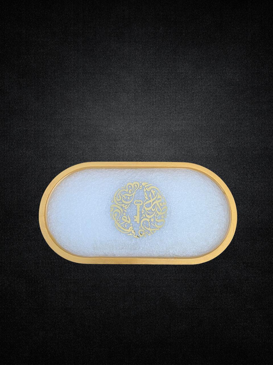 Bandeja Decorativa Ovalada Llave - Dorada