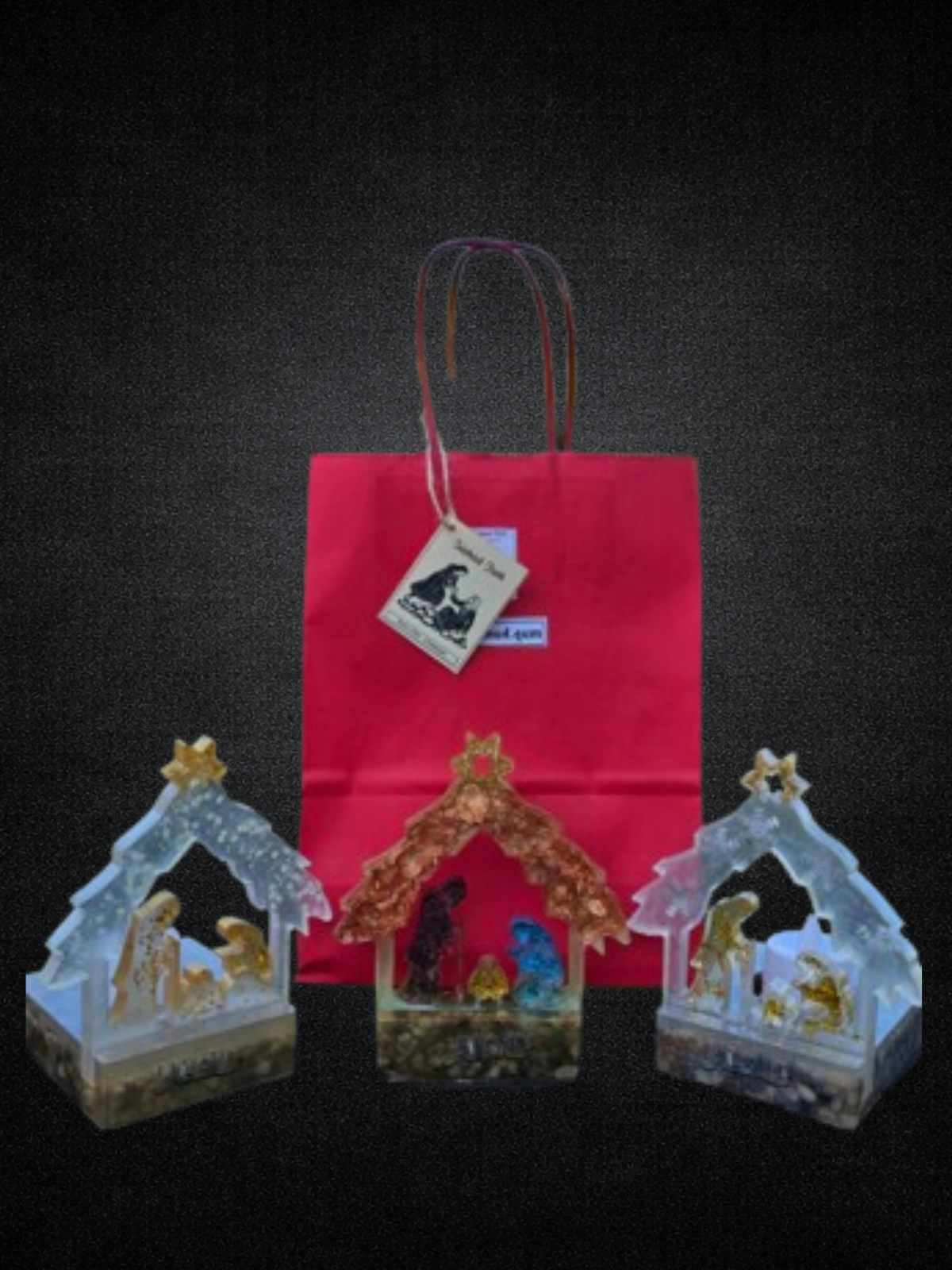 Nacimiento decorativo con portavela — Colección Sumud