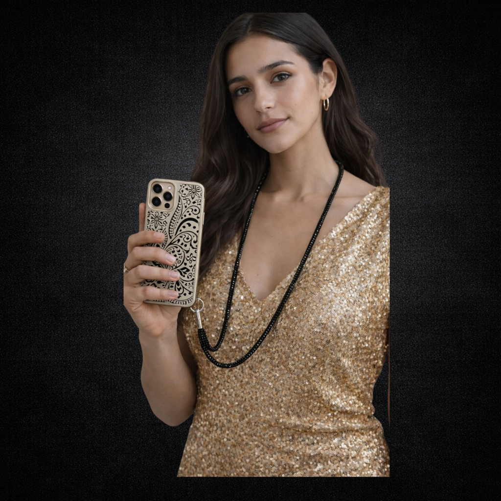 Correa / lanyard con strass — Colección Sumud