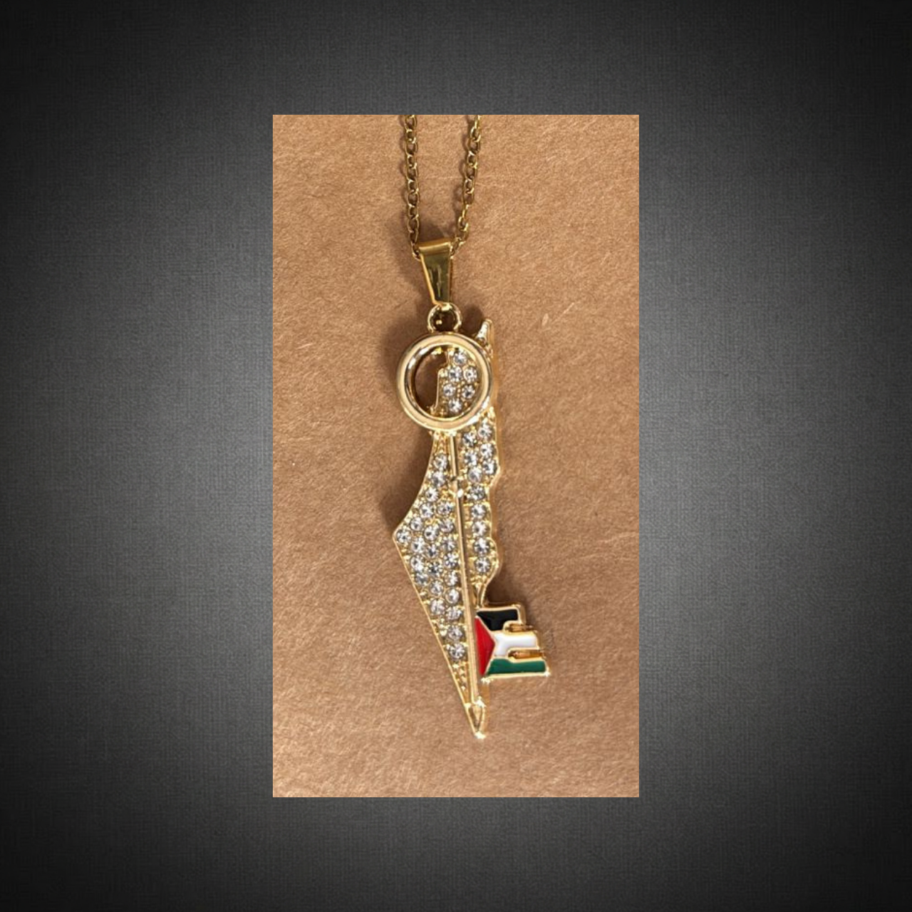 Collar Dorado Mapa Palestina y Llave | Coleccion Sumud