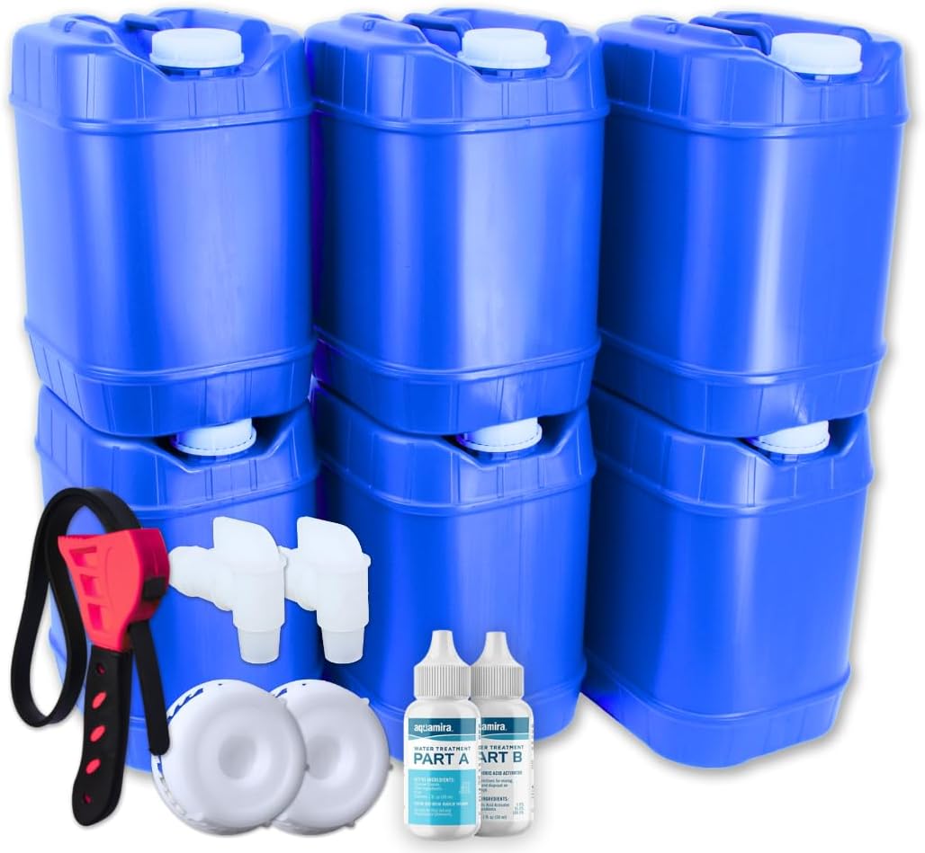 Water | Storage | Containers 5 Gal x 6 w/ Treatment (30 Gal)