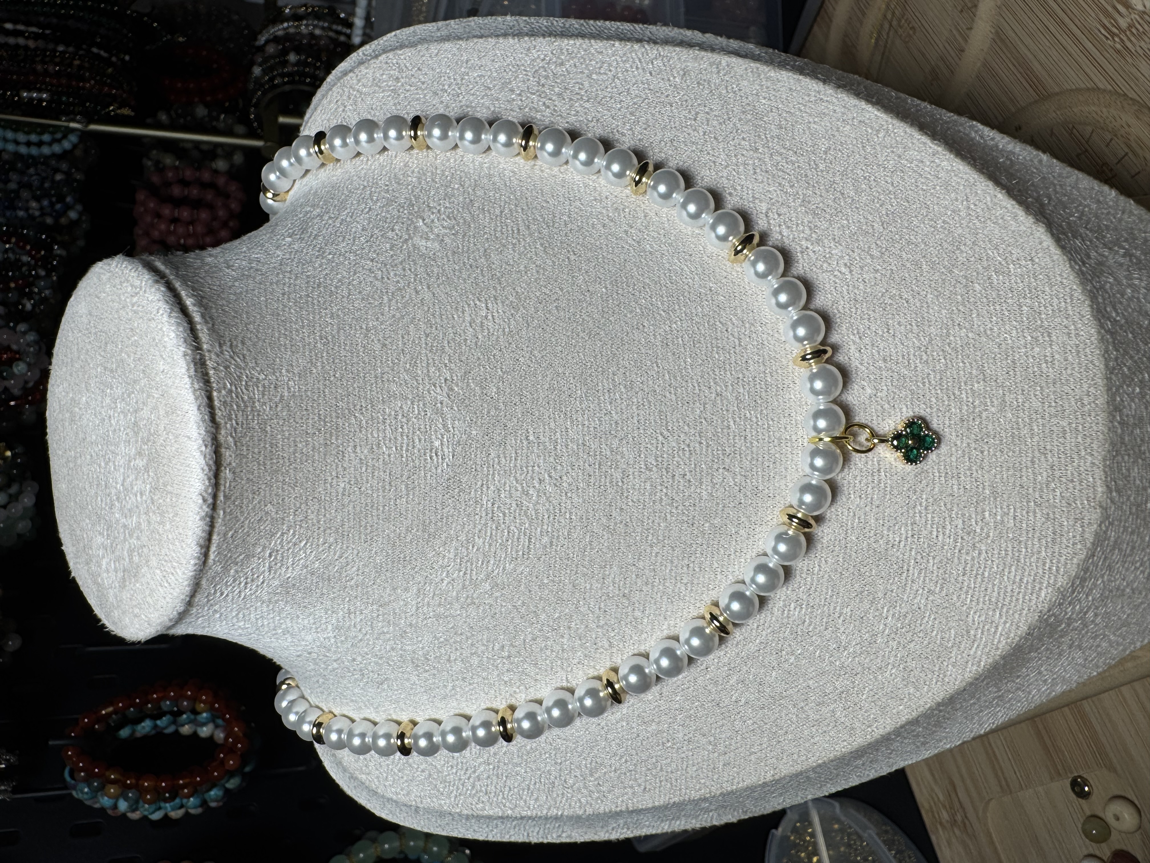 Elegant Pearl Bead Necklace 
