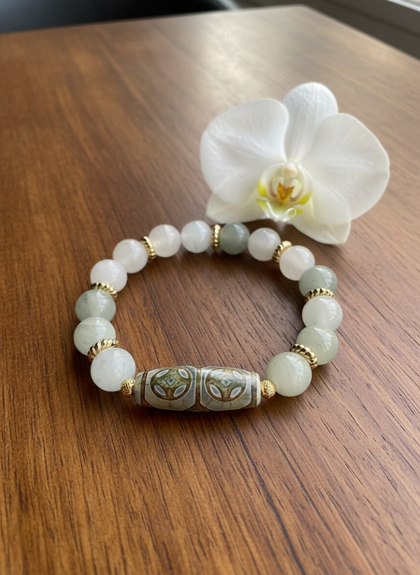 Afghan Jade Beaded Bracelet