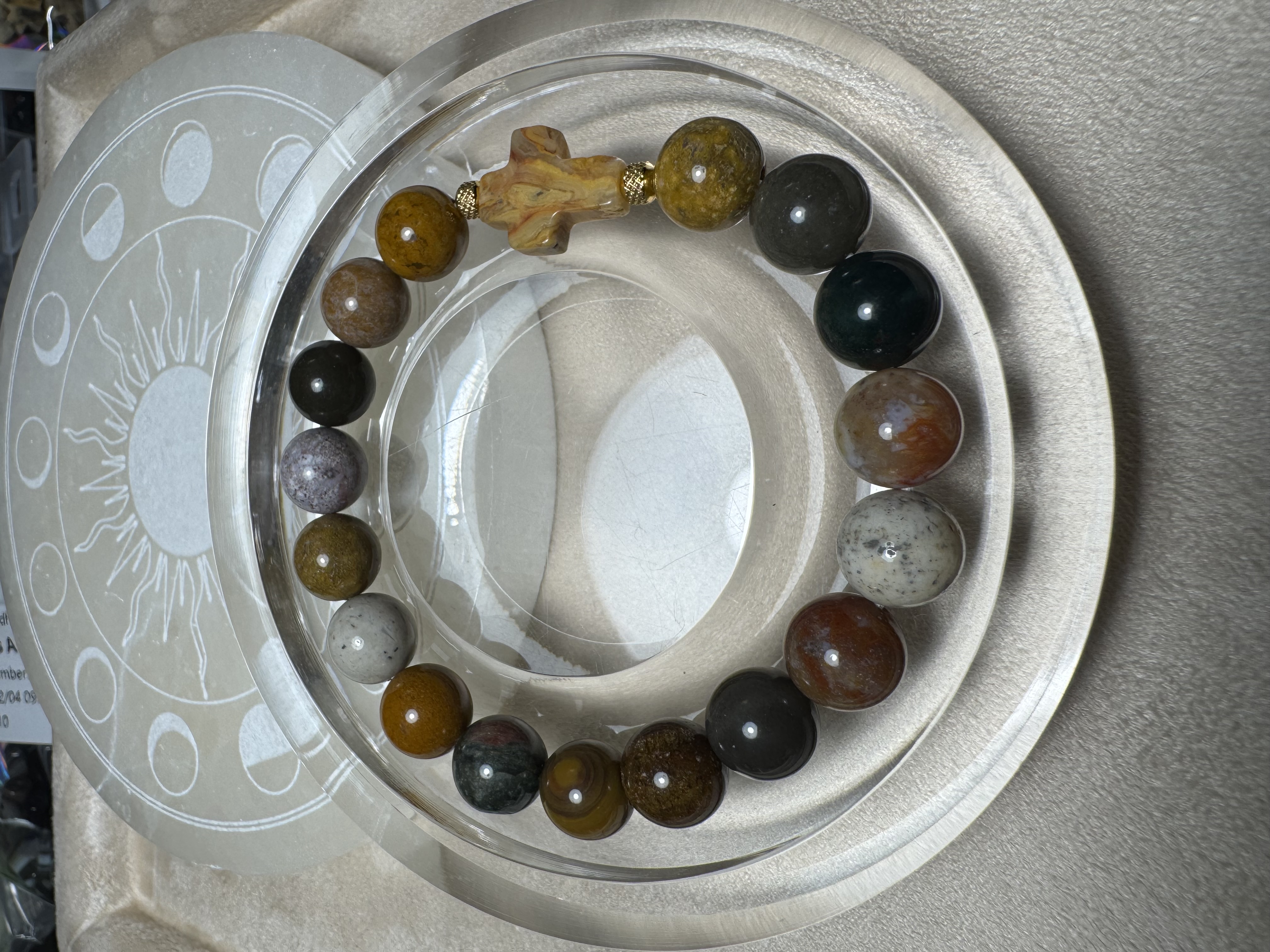 Ocean Jasper with Agate Cross