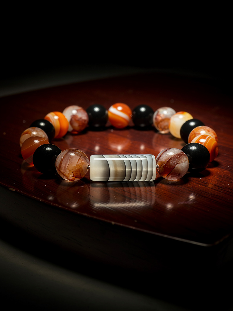 Mixed Fire Quartz, Obsidian, and Carnelian with Prism Agate