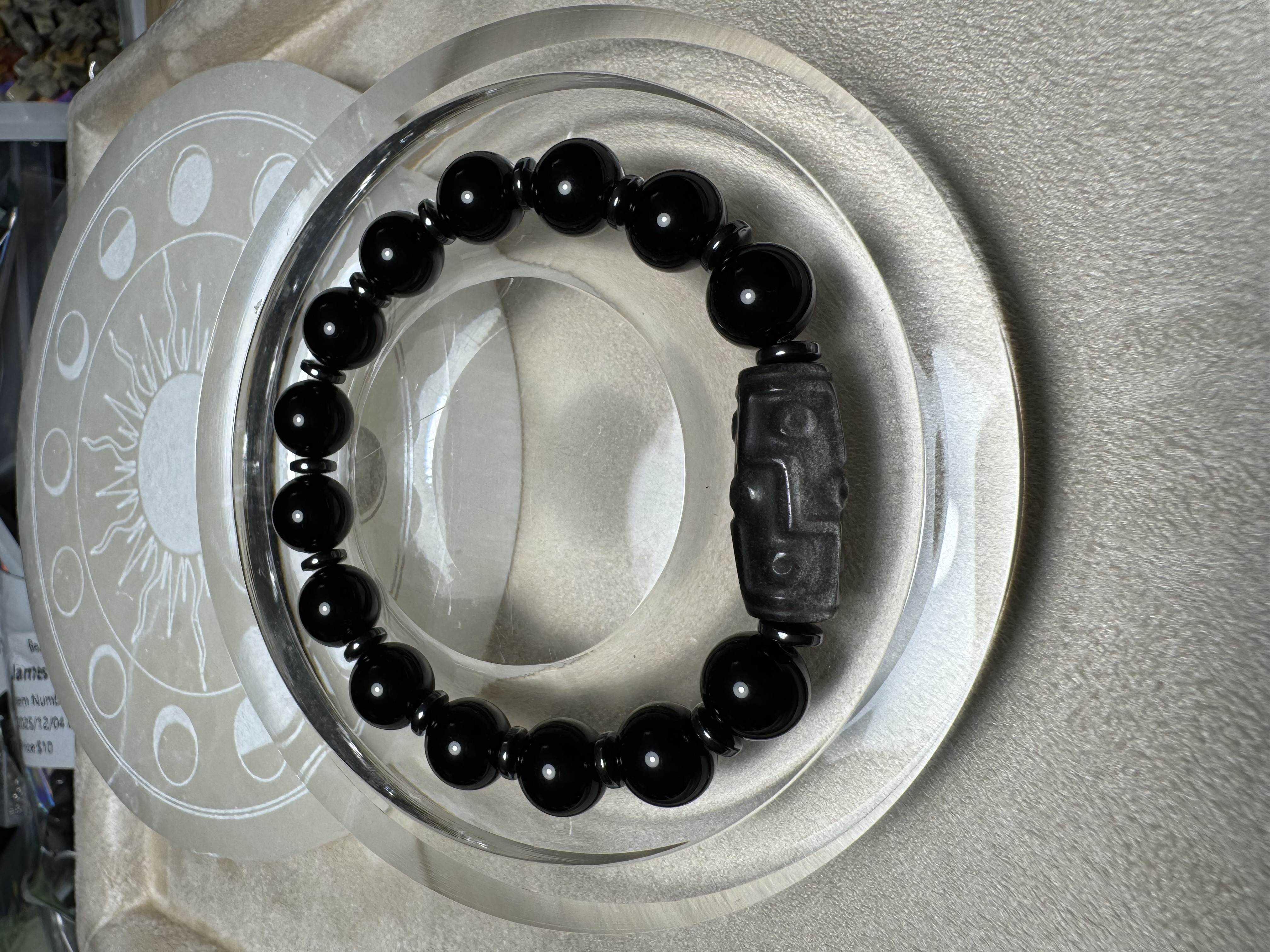Black Onyx Bead Bracelet 