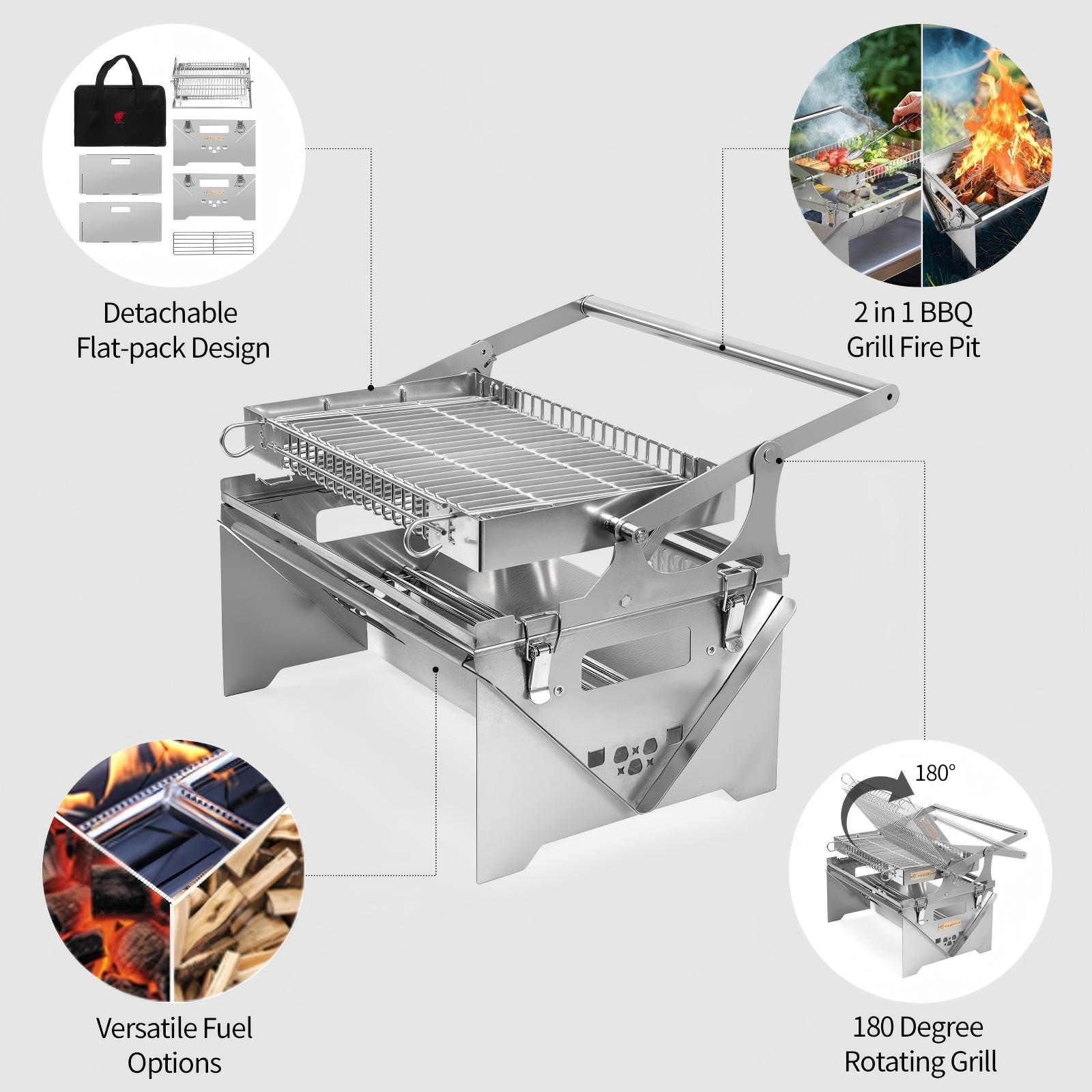 Flip bbq grill Fire Pit tf280