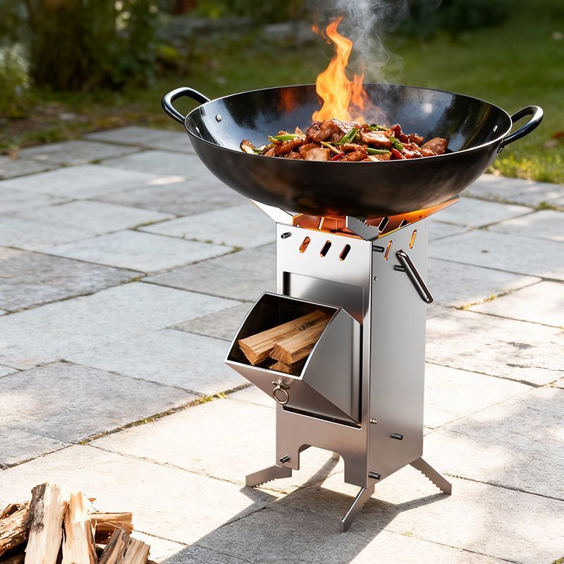 Outdoor portable rocket stove