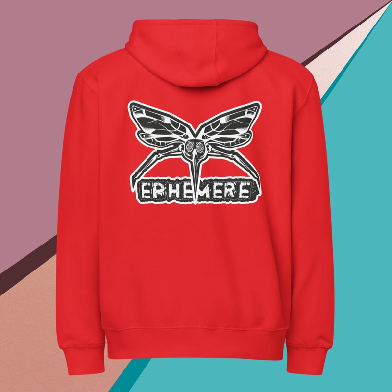 Red 'Ephemere' Graphic Hoodie