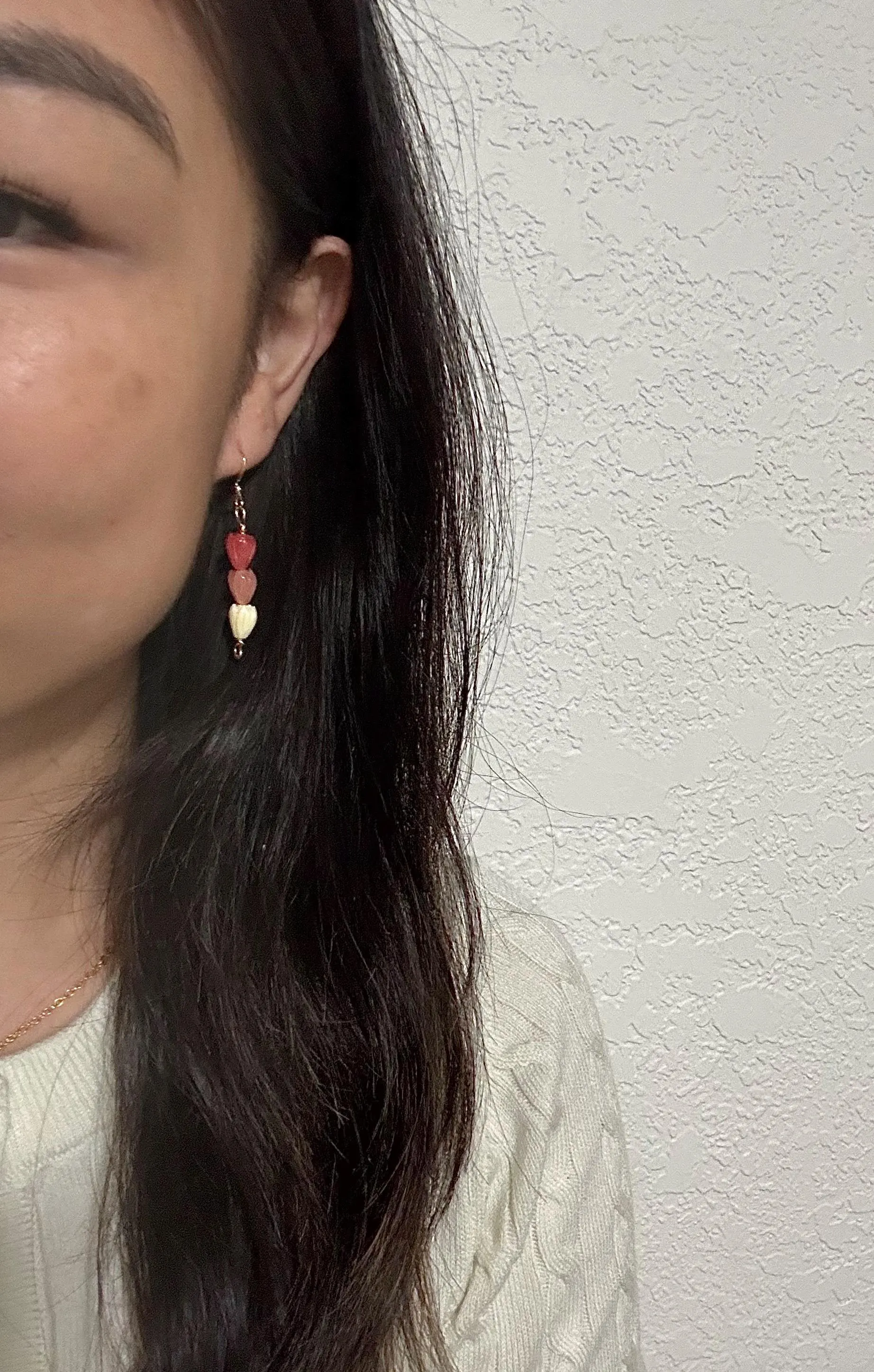 Triple Pink Pikake Drop Earrings