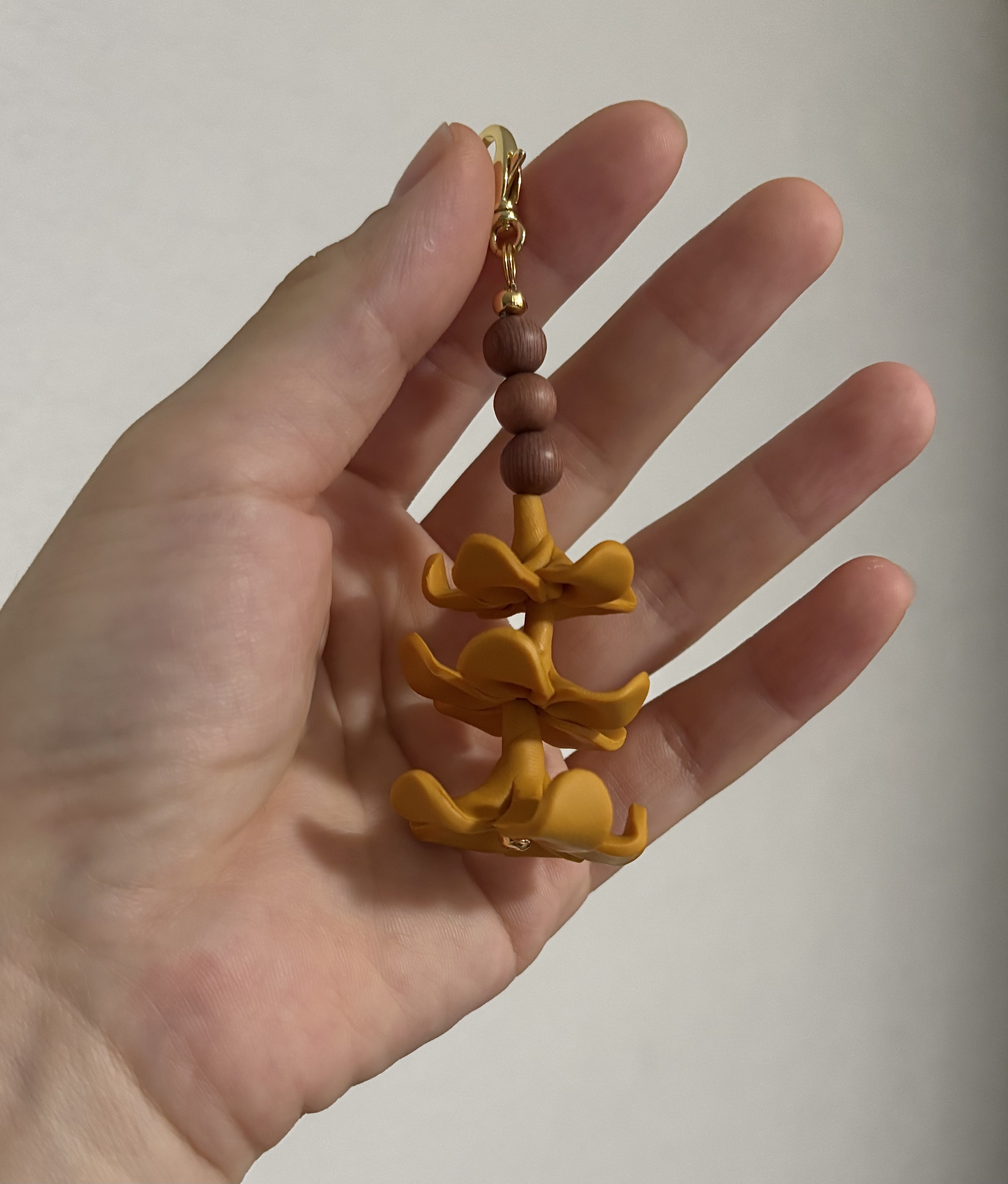 Handmade Orange Puakenikeni Keychain