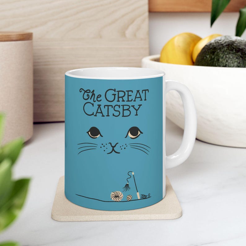 The Great Catsby Mug | Bookish Cat Pun, Classic Literature Pun With Cats, Book Lover Mug, Book Mug, Bookish Gifts, The Great Gatsby