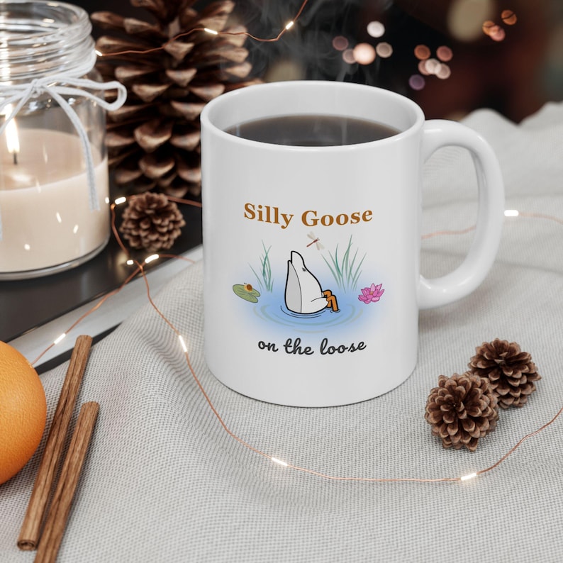 Silly Goose on the Loose Mug / Funny Goose Gift, Quirky Coffee Cup, Cute Animal Humor, Overthinker Mug, Morning Mood Cup