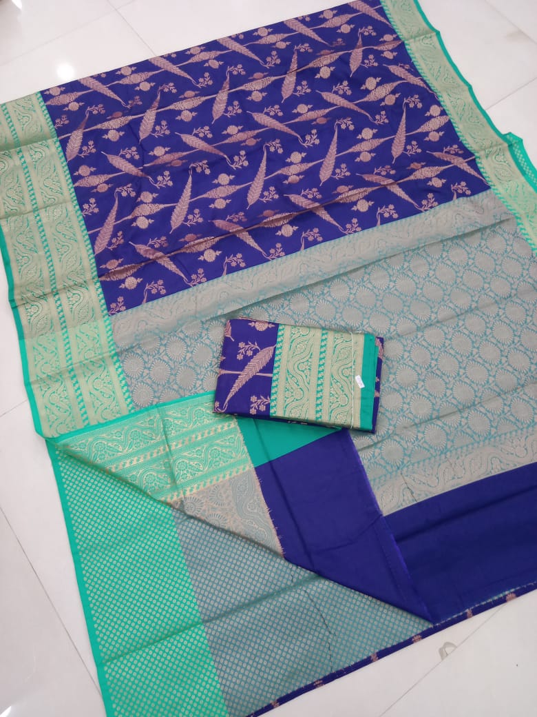 Royal Blue Banarasi Silk Saree