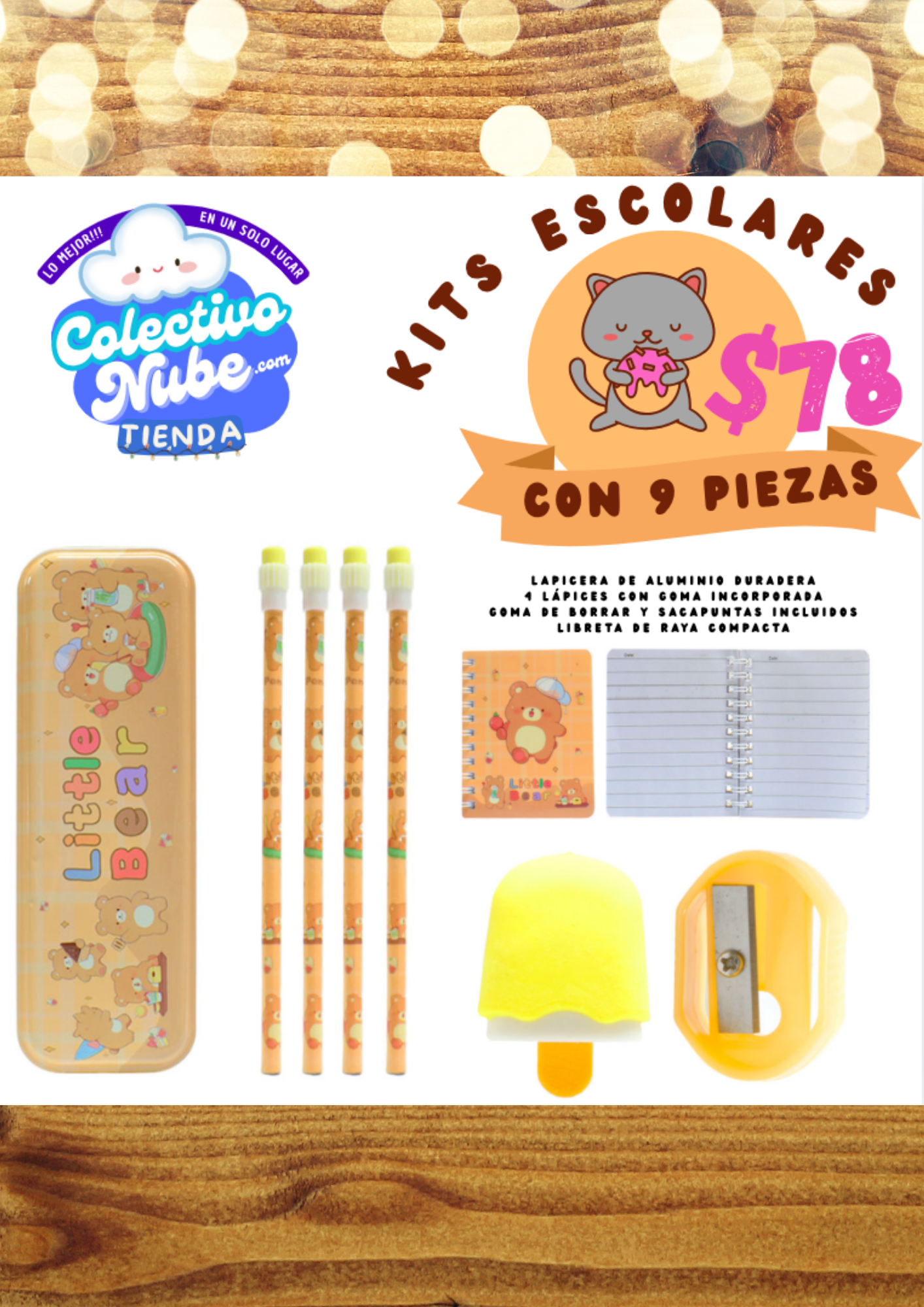 Kit escolar Little Bear
