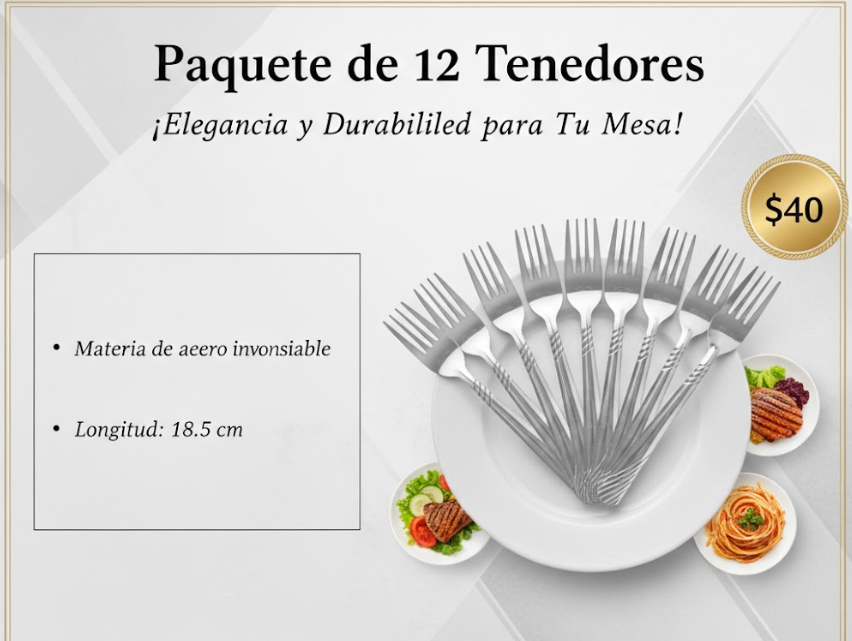 Paquete de 12 Tenedores