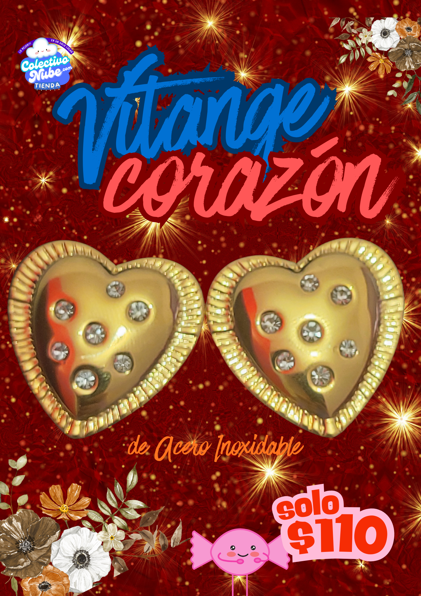 Aretes Vintage Corazón