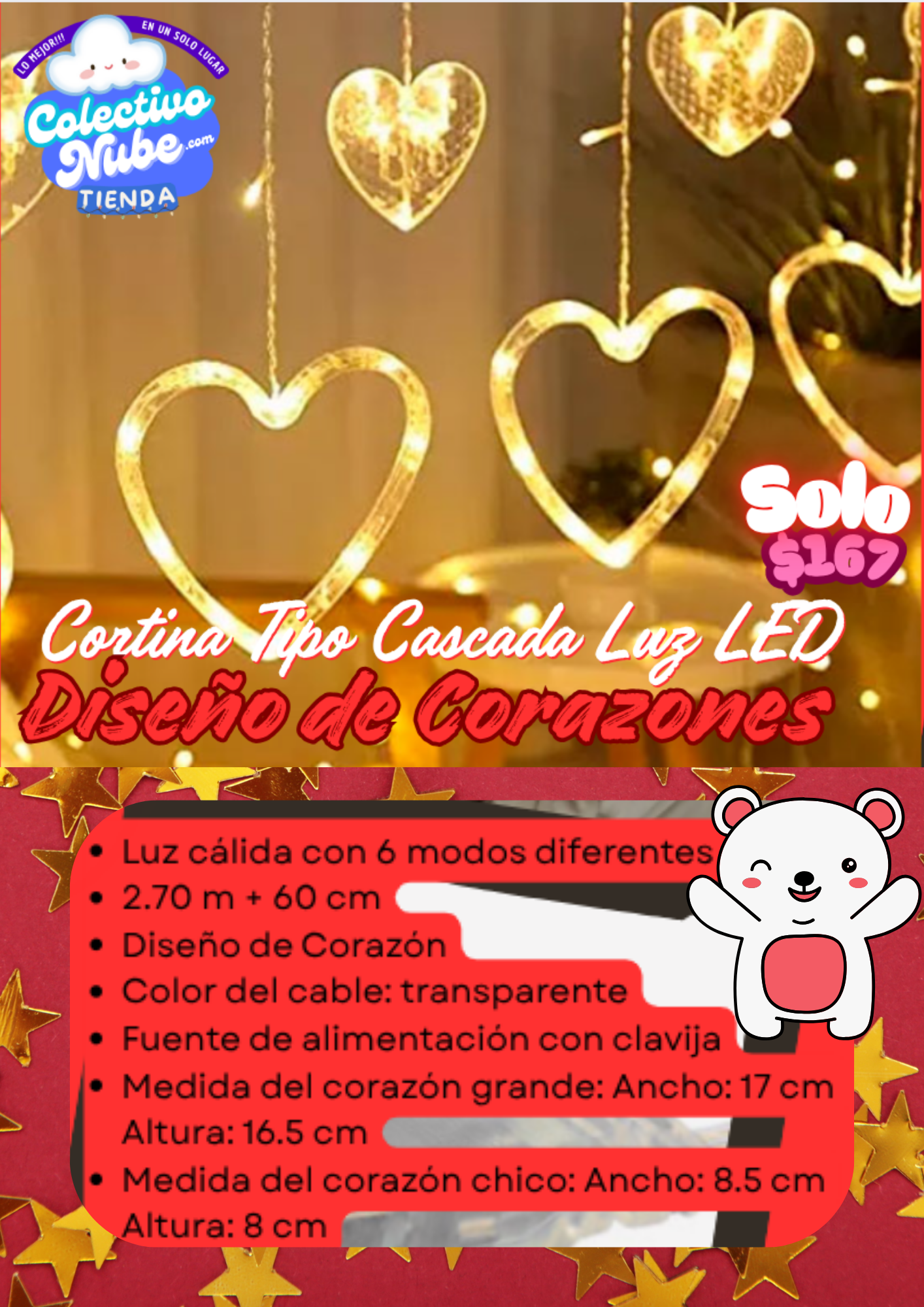 Cortina Tipo Cascada Luz LED