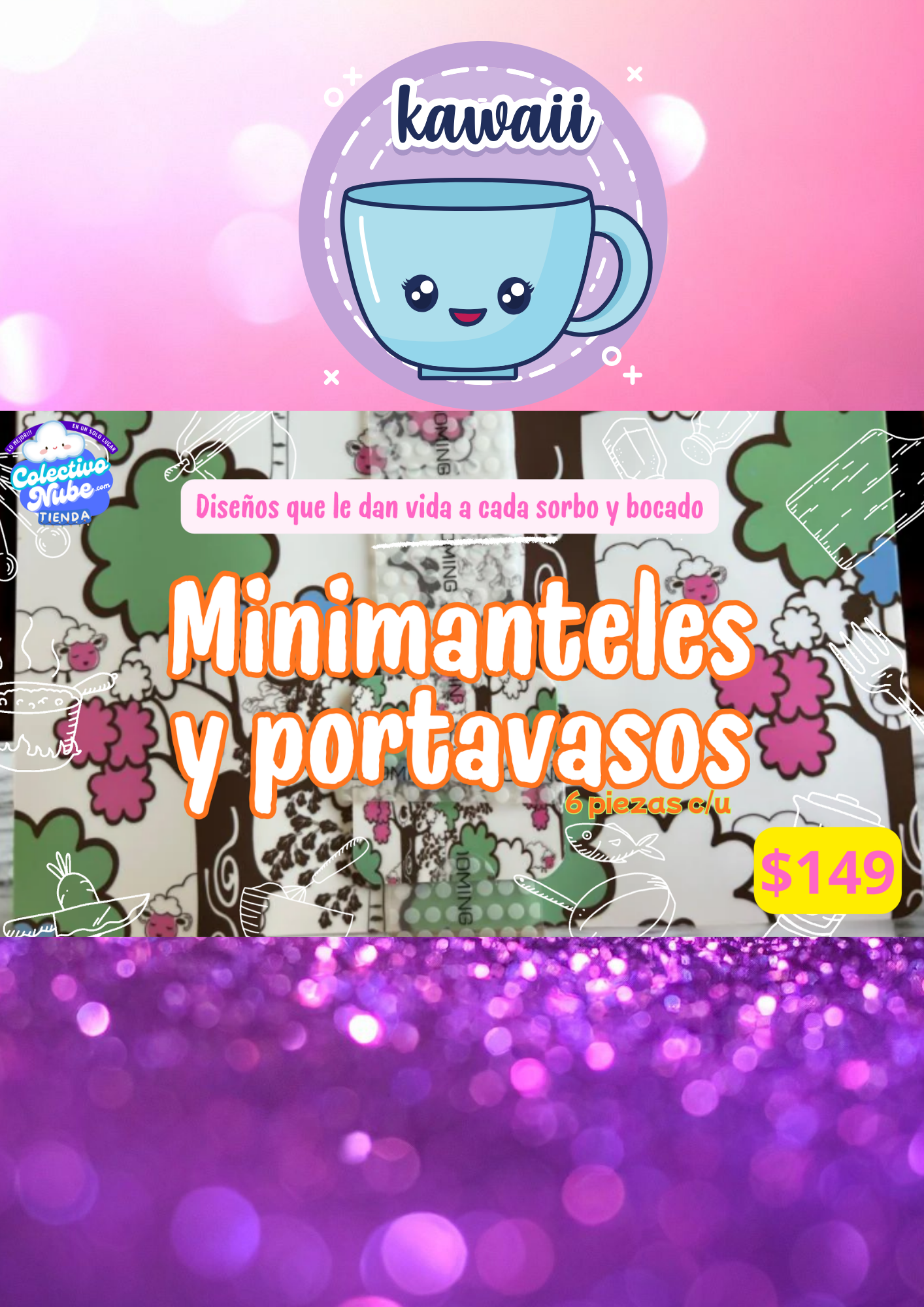 Minimanteles y portavasos
