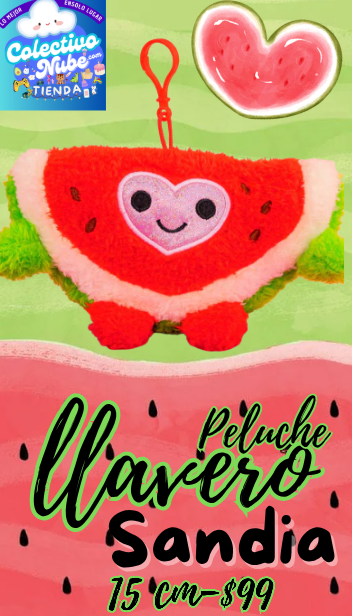 Llavero de peluche sandía