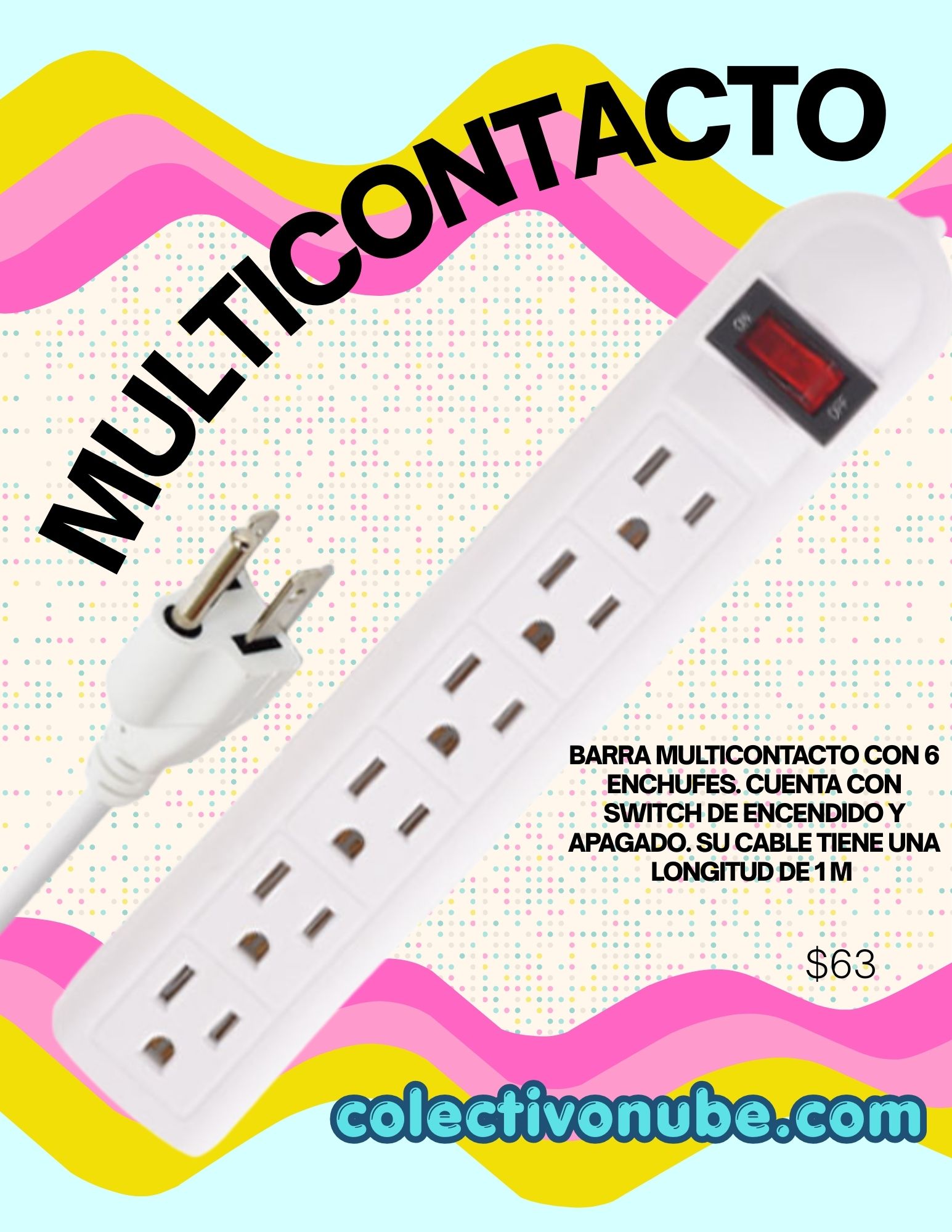 Barra Multicontacto 6 Enchufes