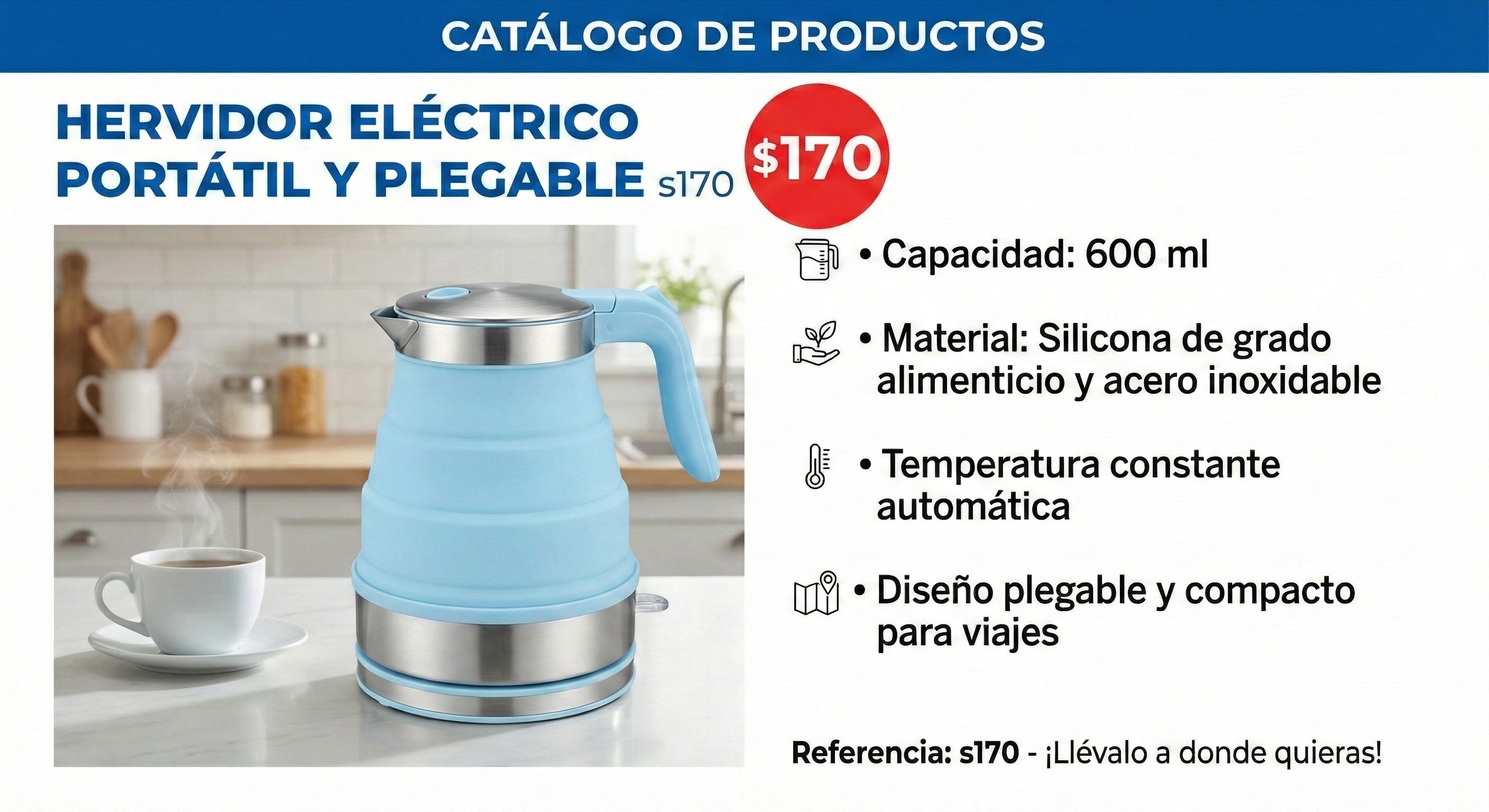 Hervidor Eléctrico Plegable