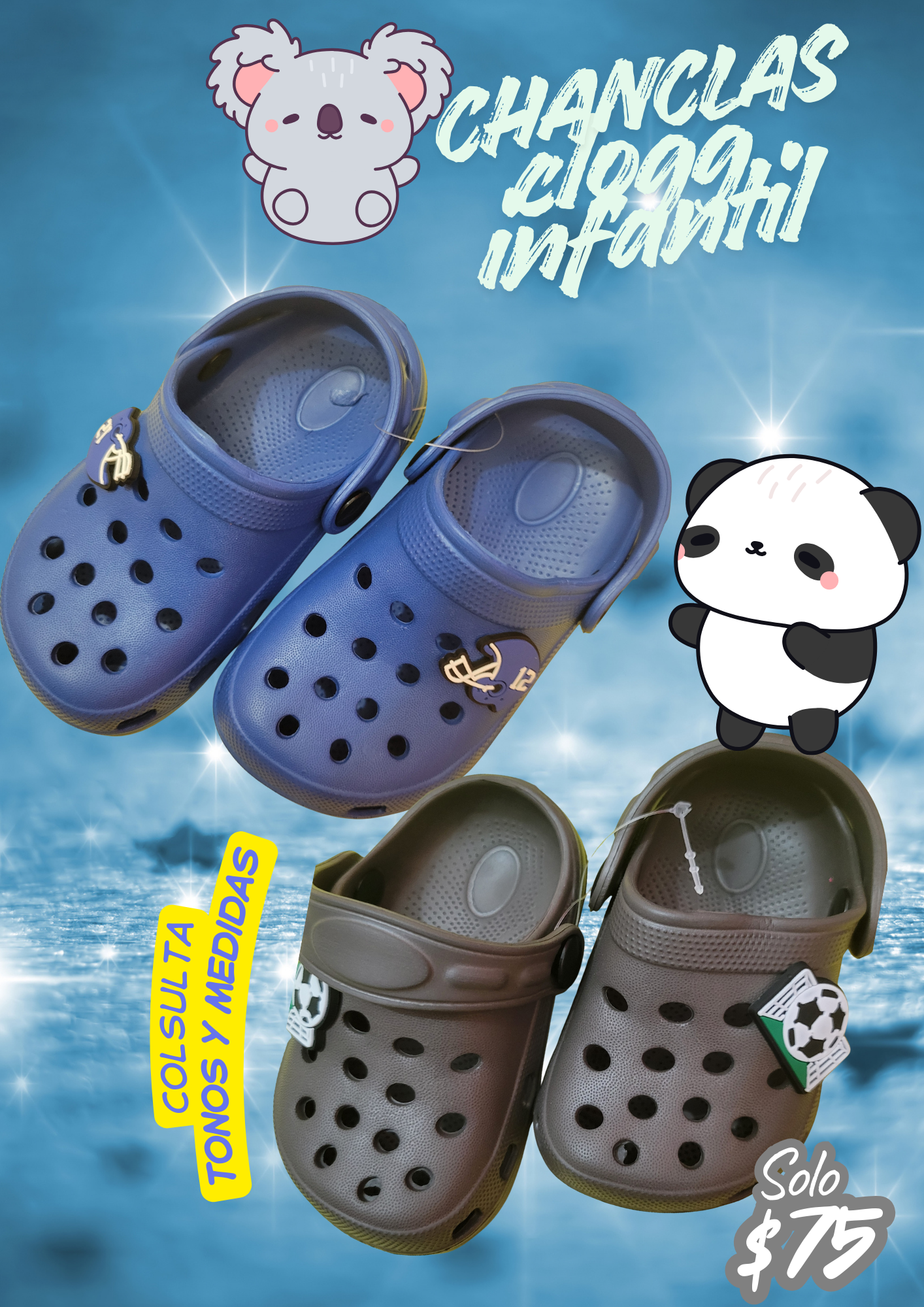 Chanclas tipo Crocs infantiles