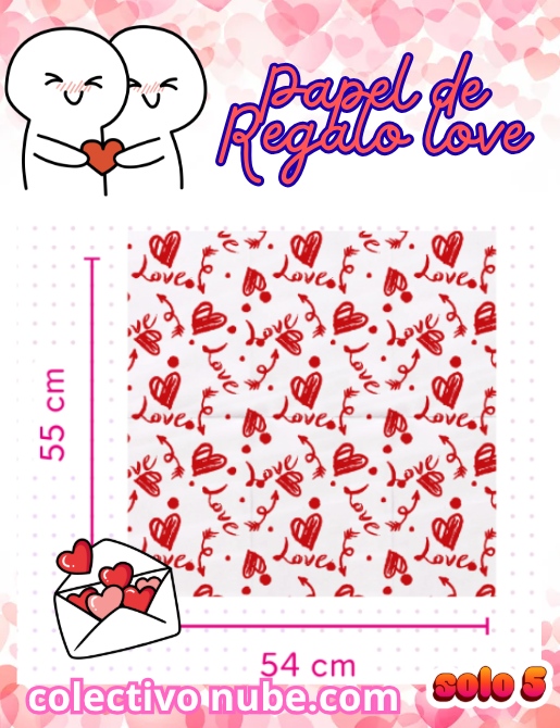 Papel de regalo Love