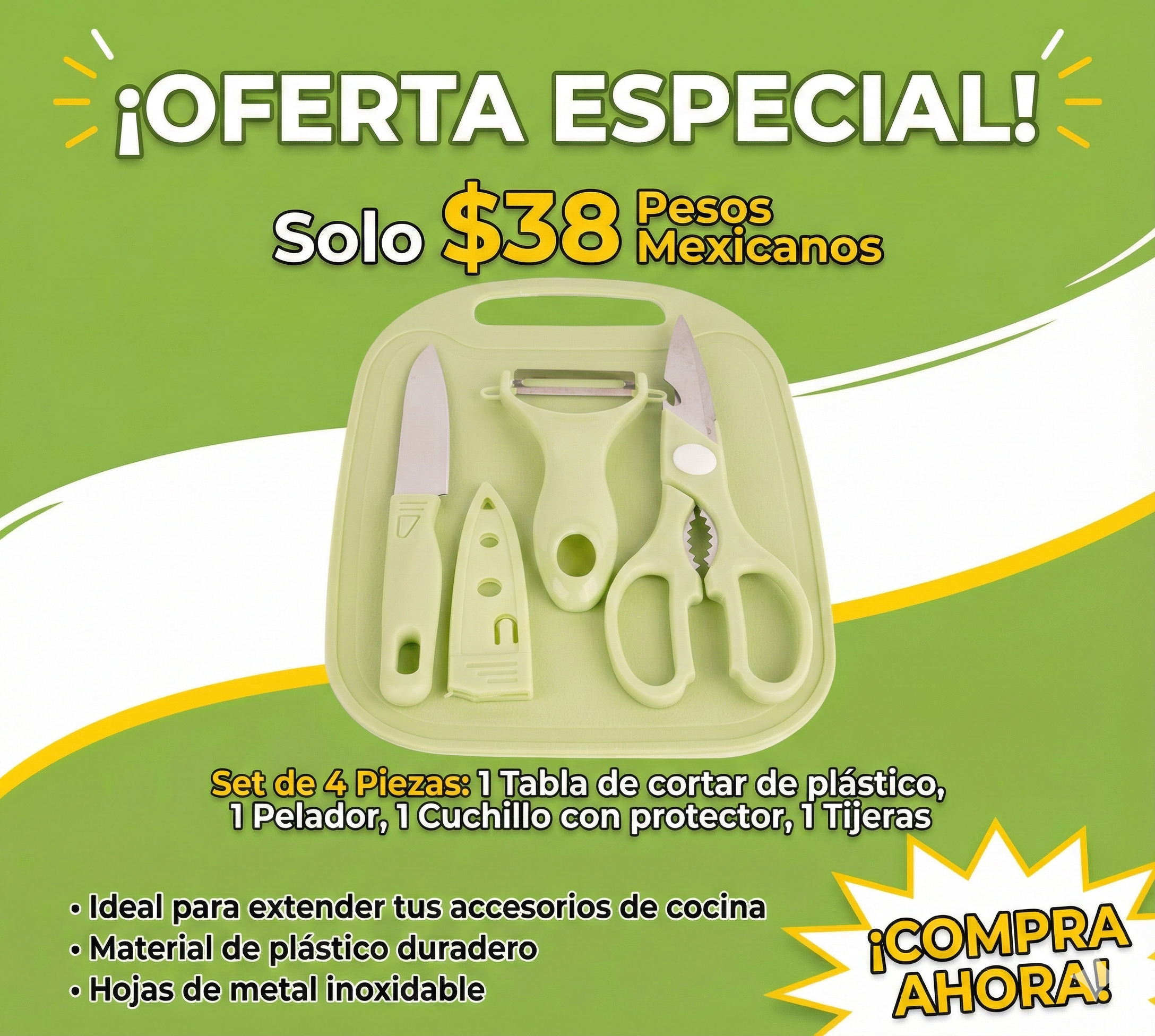 Set de Accesorios de Cocina 4 Piezas