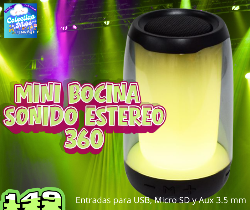 Mini bocina sonido estéreo 360