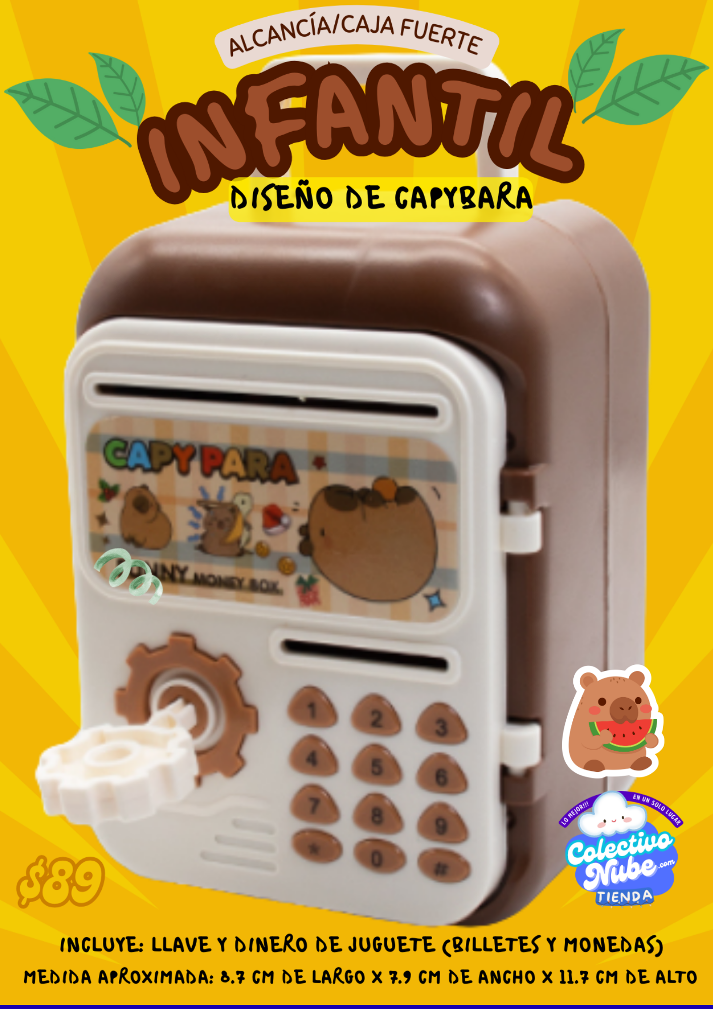 Alcancía infantil de capibara