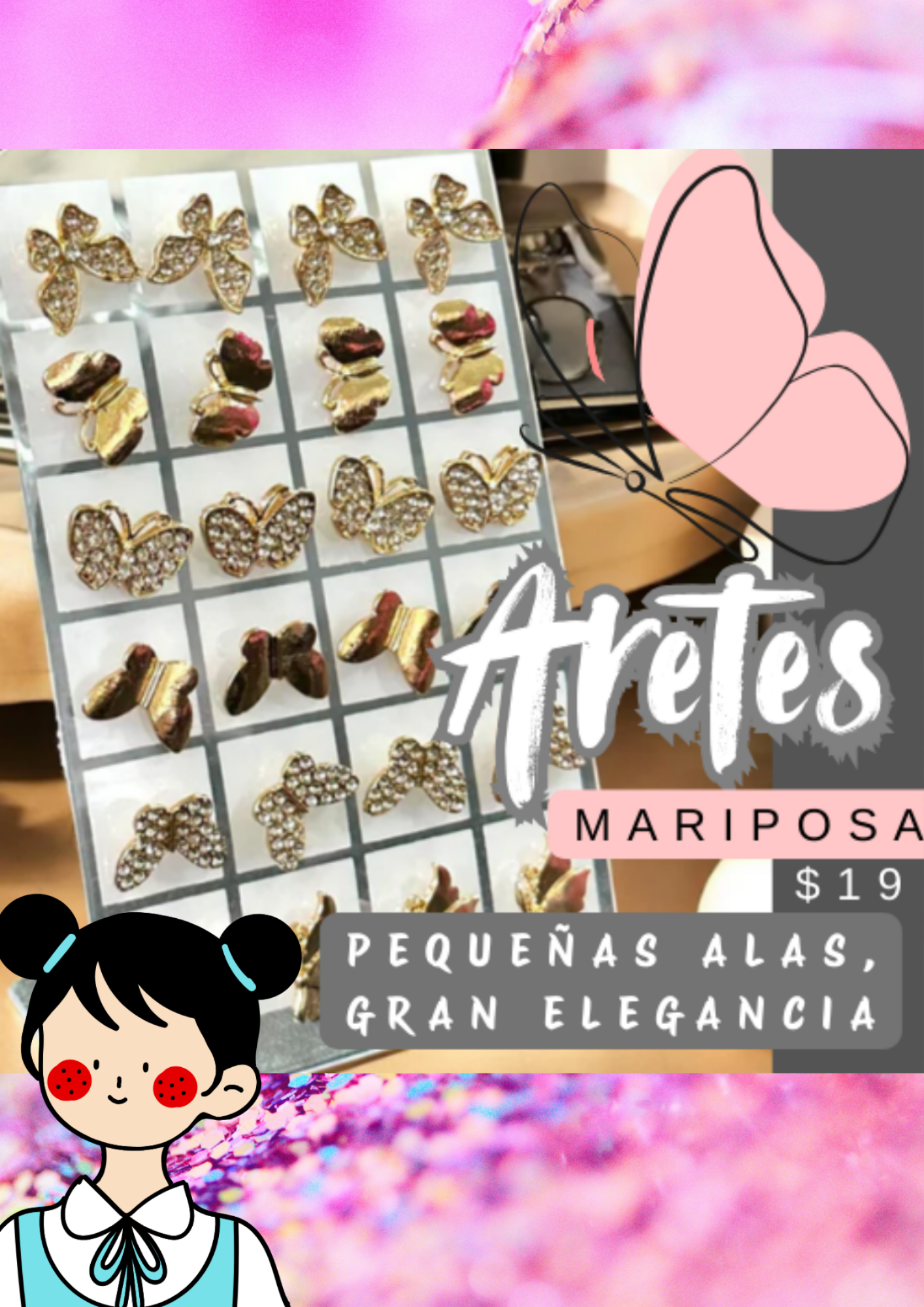 Aretes Mariposa
