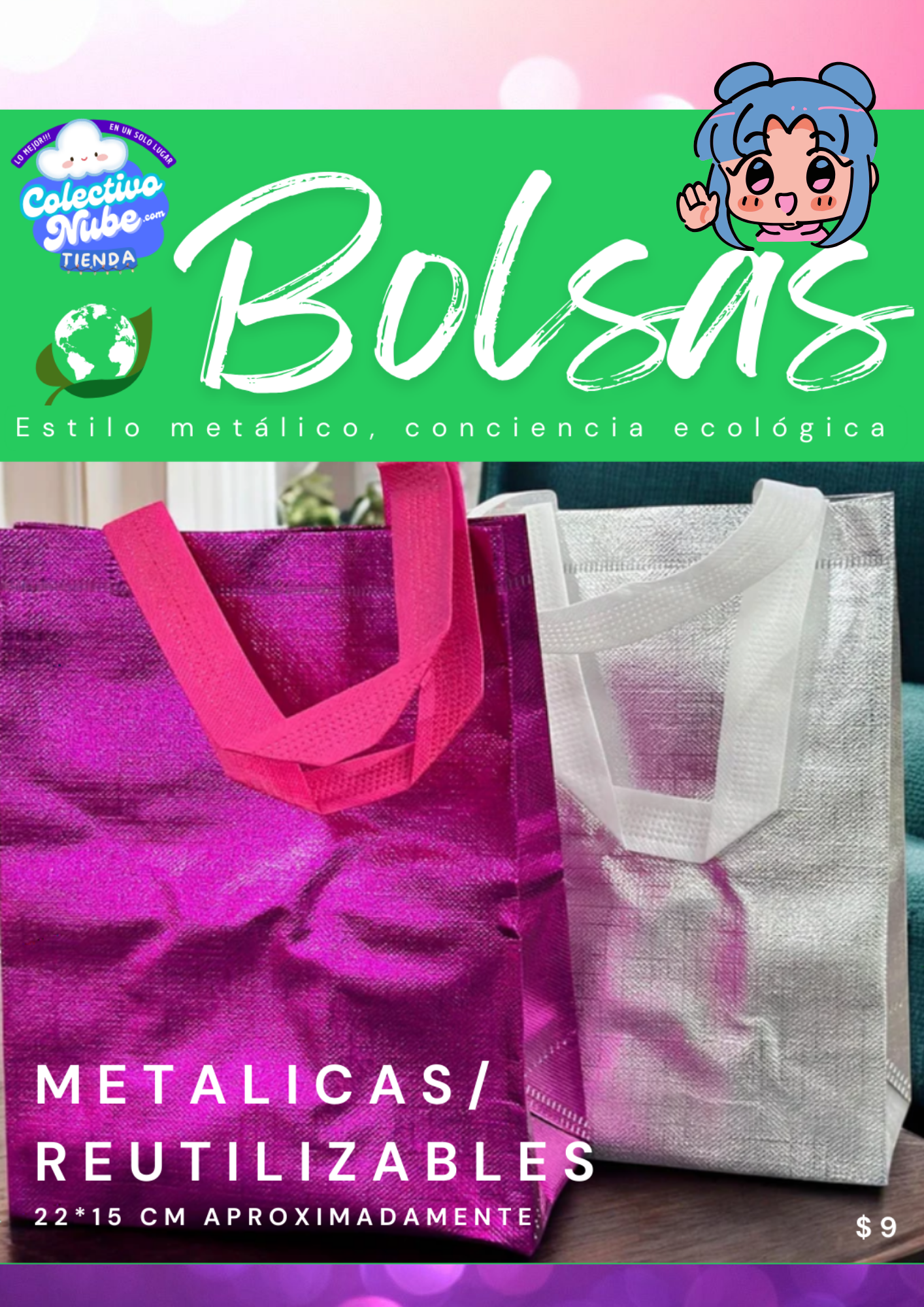 Bolsas metálicas reutilizables