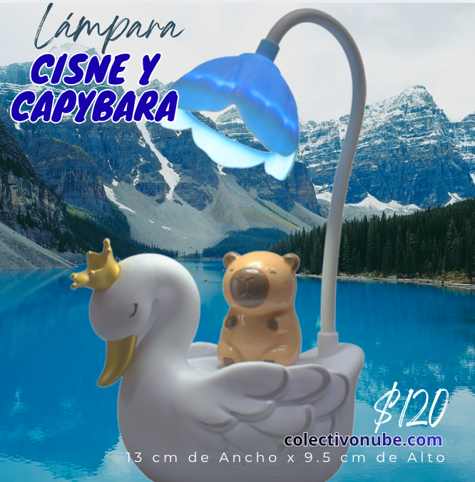 Lámpara cisne y capybara
