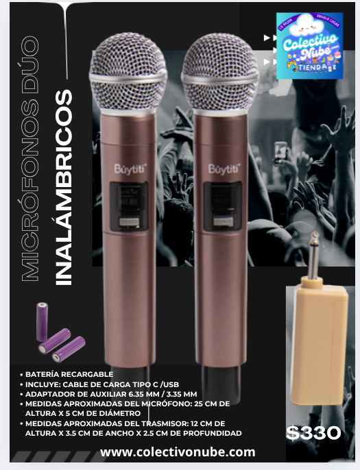 Micrófonos dúo inalámbricos