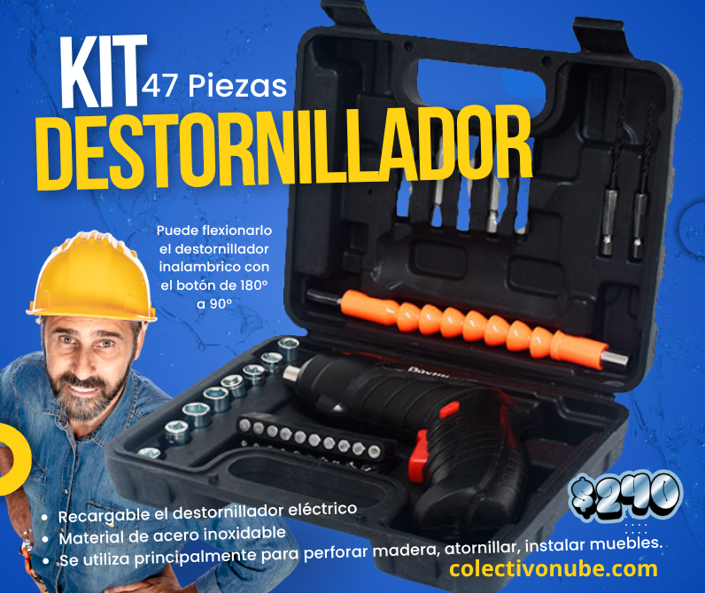 Kit de 47 piezas de destornillador