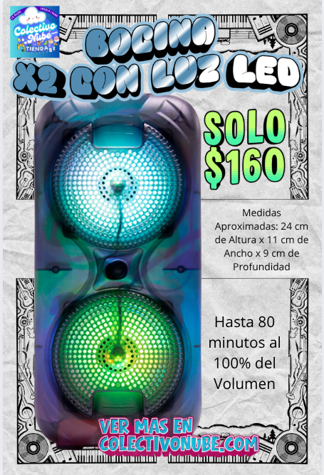 Bocina X2 con Luz LED