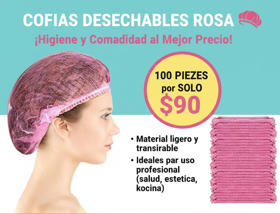 Cofias desechables rosa