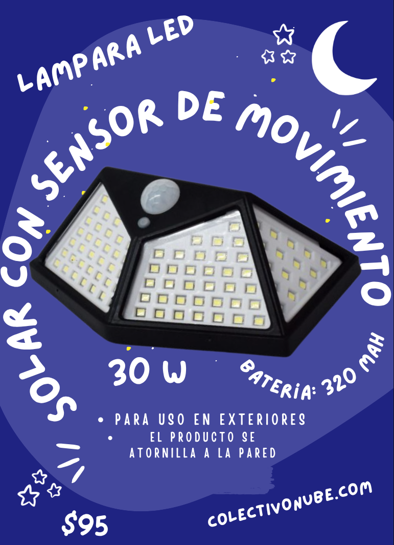 Lámpara solar con sensor de movimiento