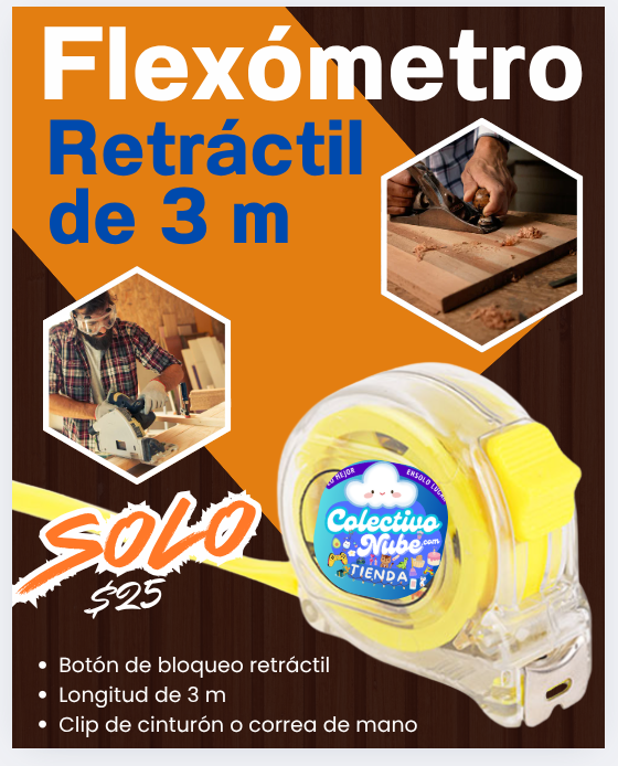 Flexómetro Retráctil de 3 m