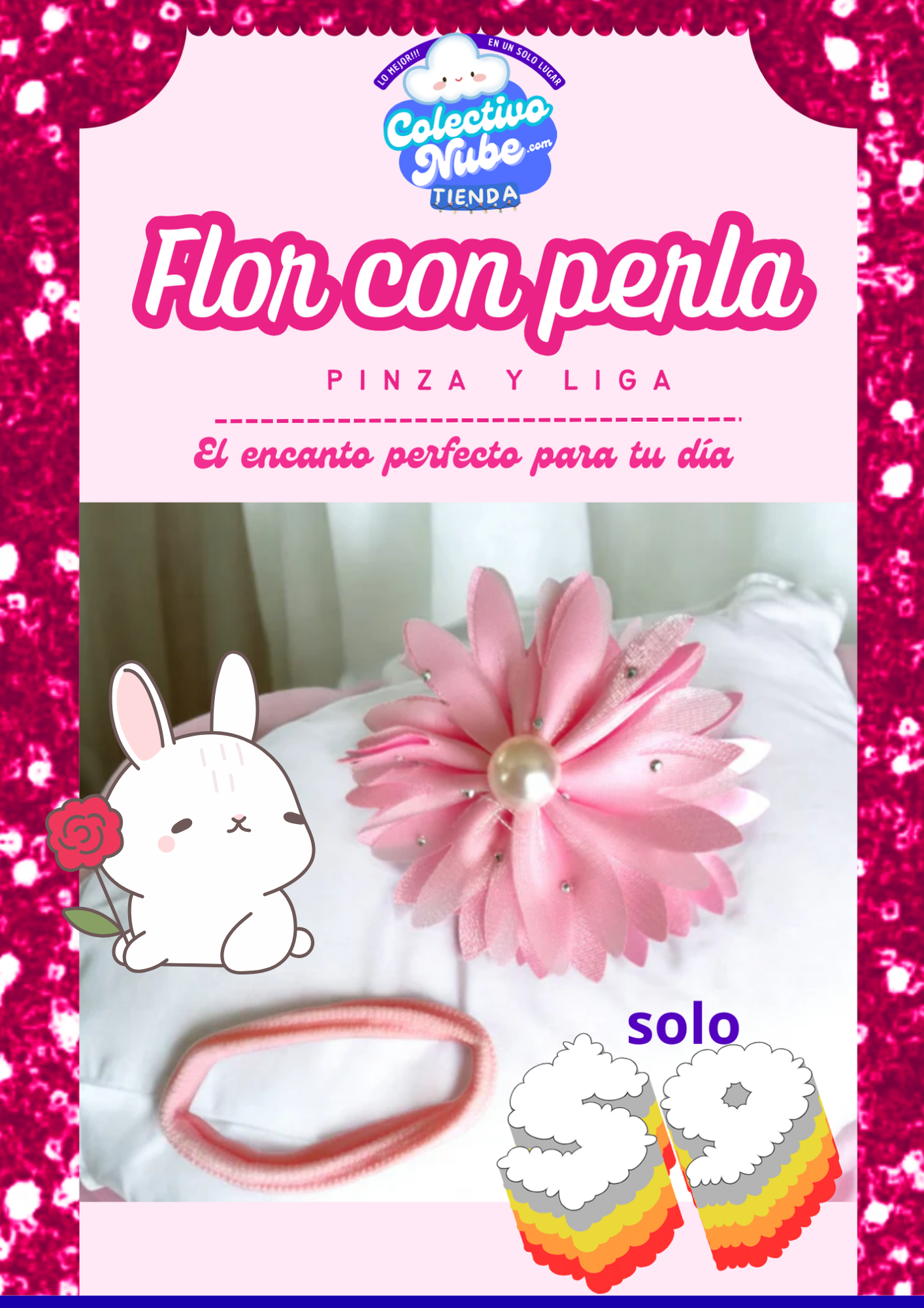 Flor con perla