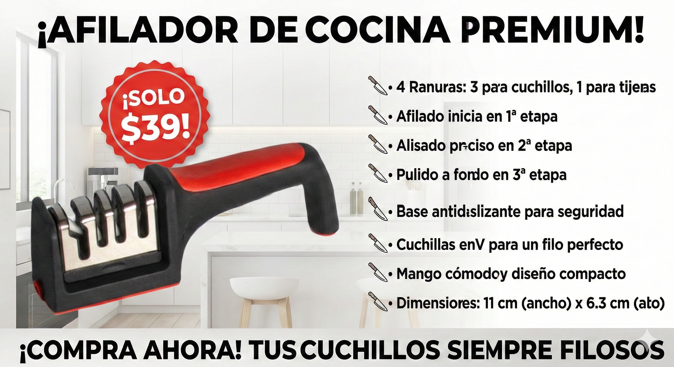 Afilador de cocina premium