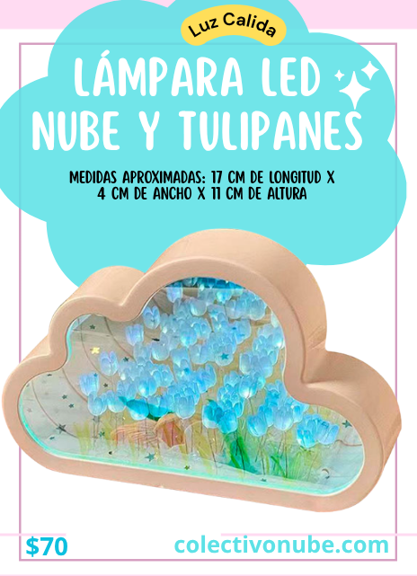 Lámpara LED Nube y Tulipanes