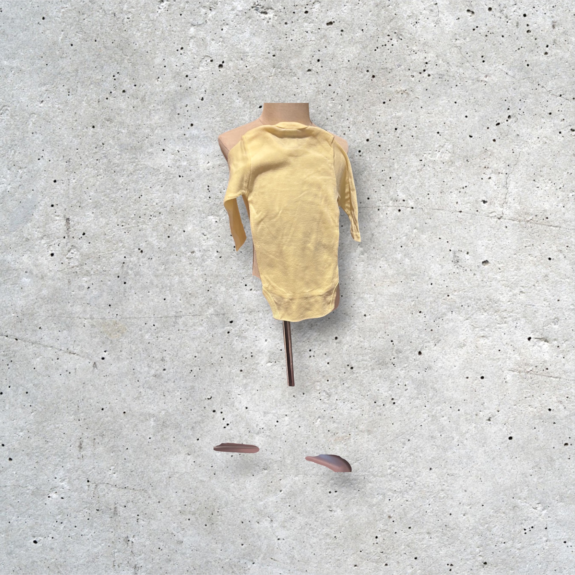 Yellow Baby Bodysuit with Cartoon Print