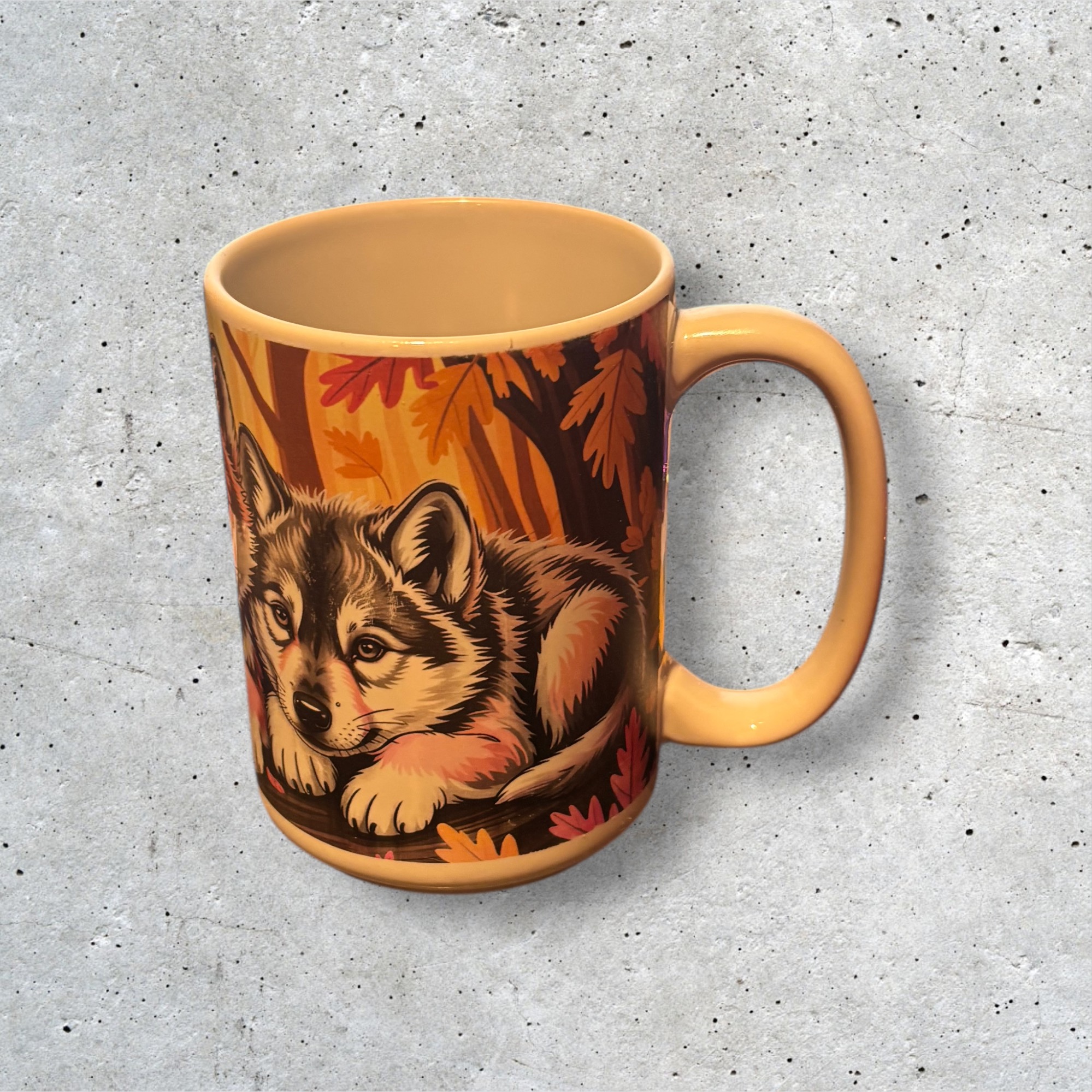 Ceramic Mug with Puppy Illustration