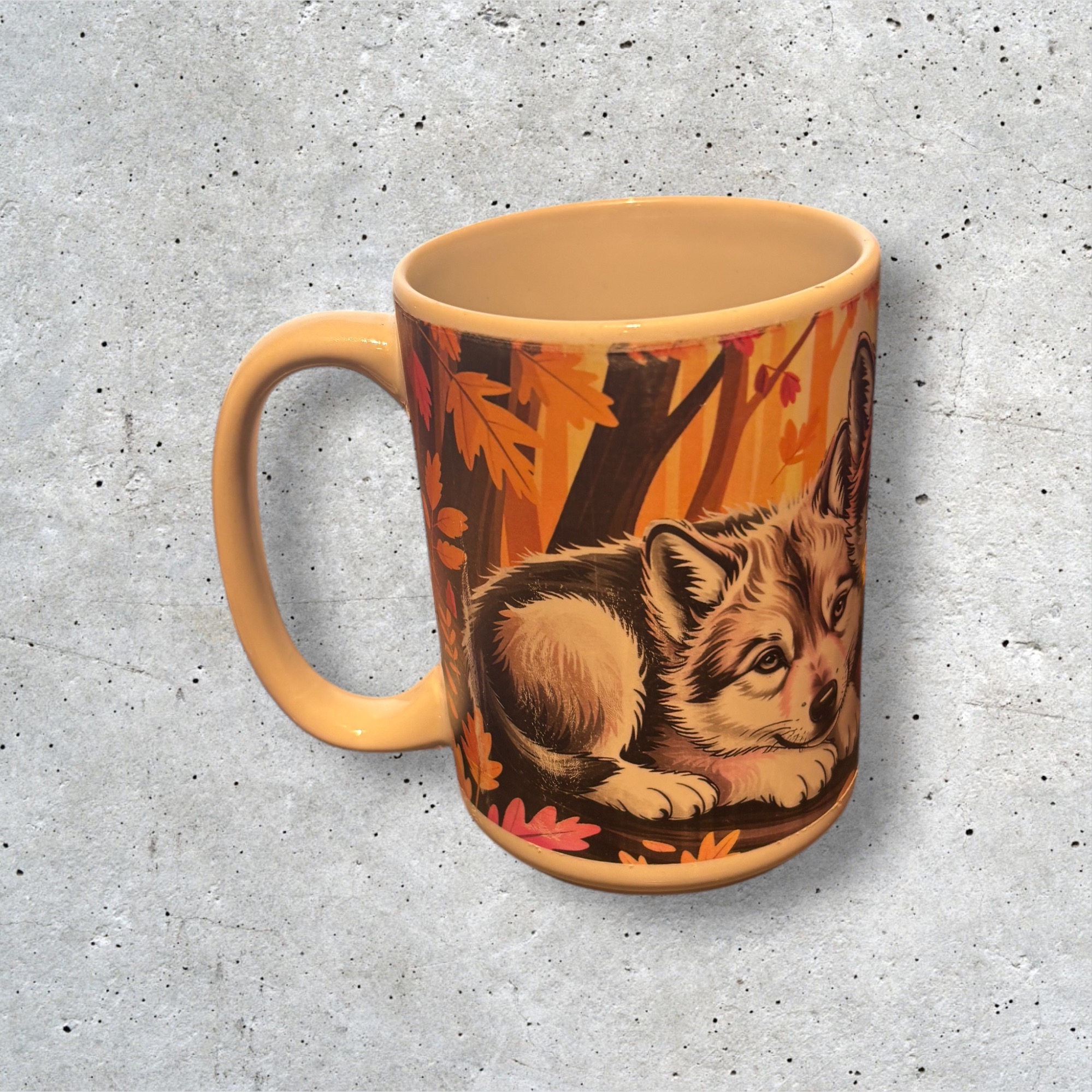 Ceramic Mug with Puppy Illustration