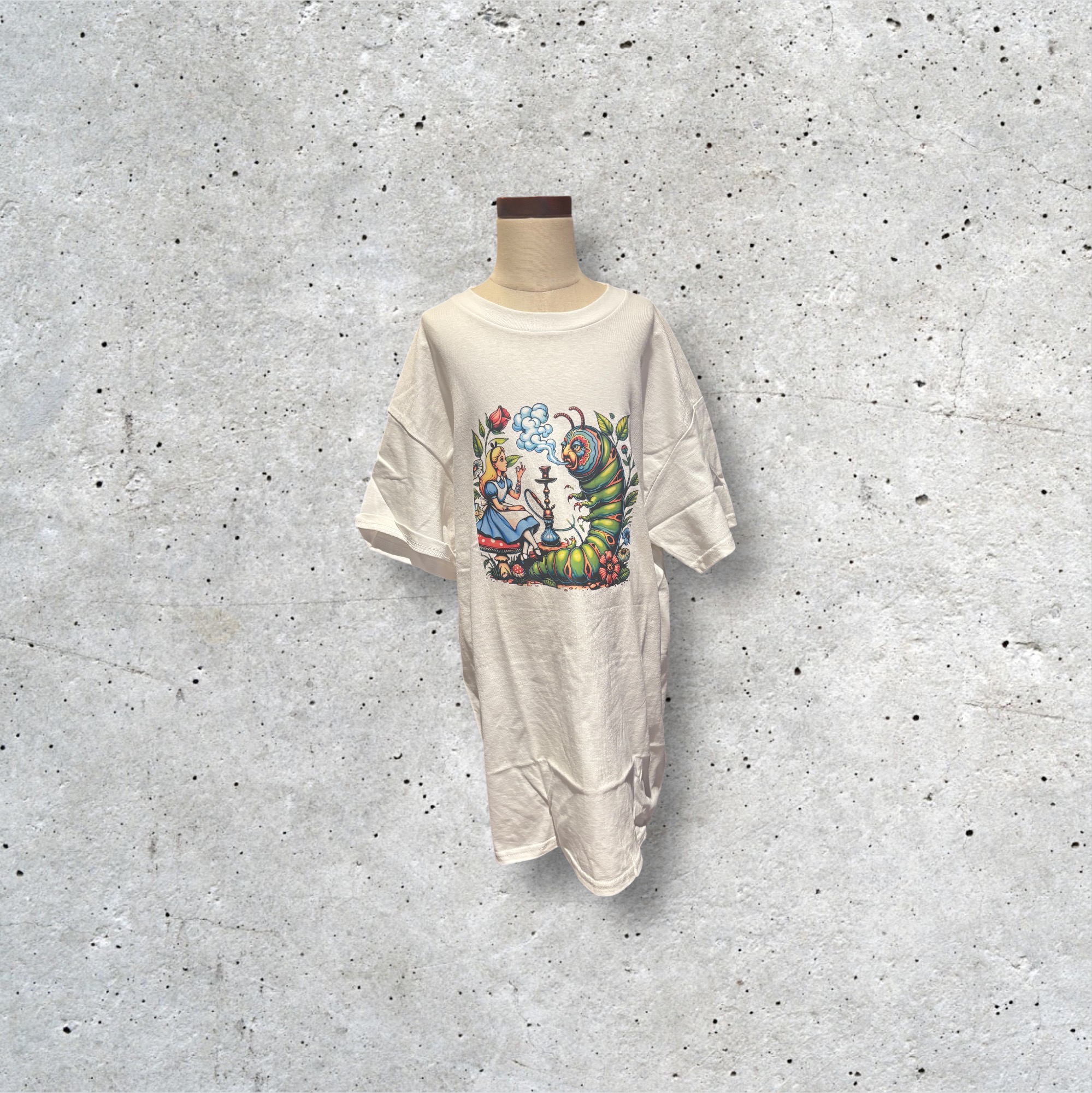 Graphic Print Alice in Wonderland White T-Shirt