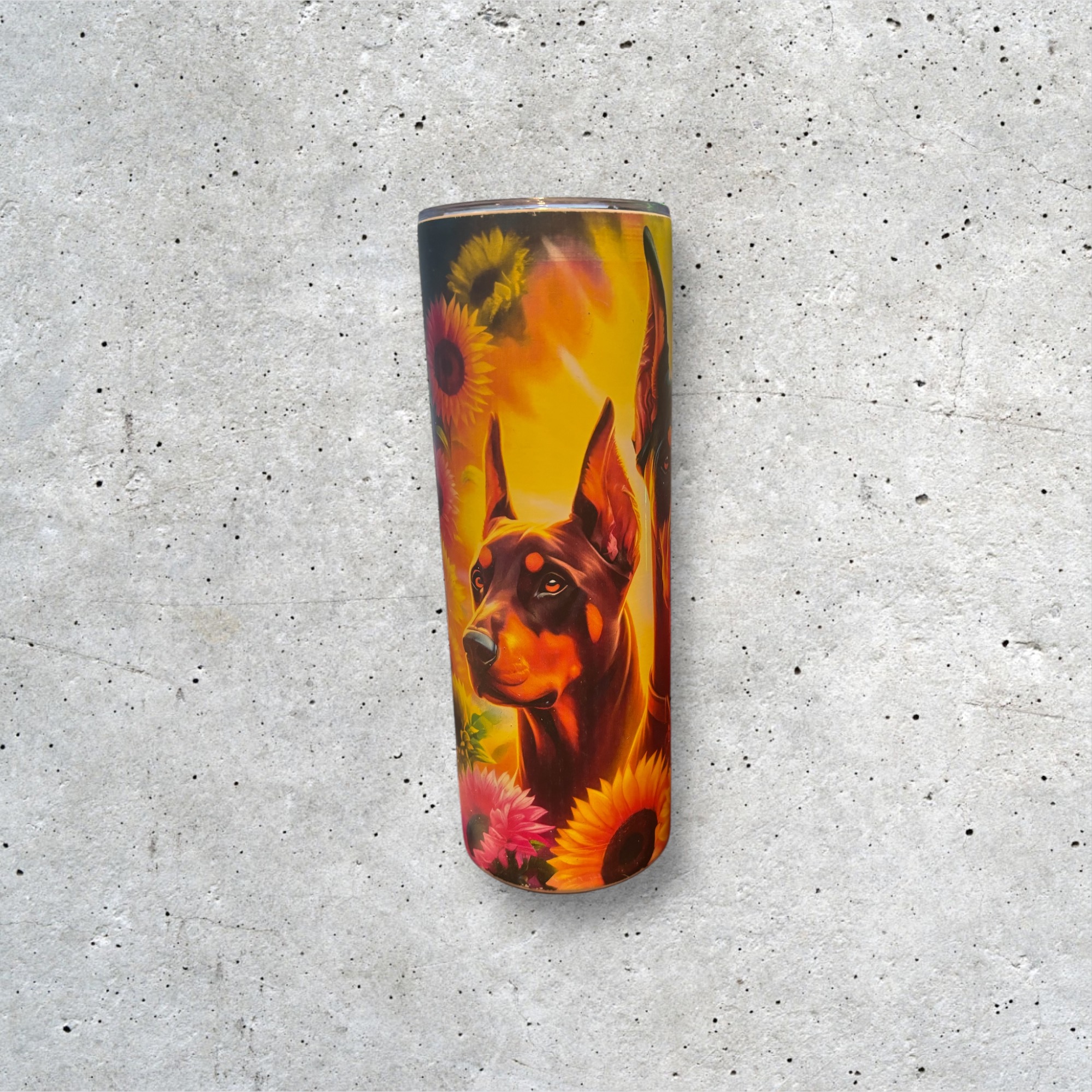 Sunflower Doberman Tumbler