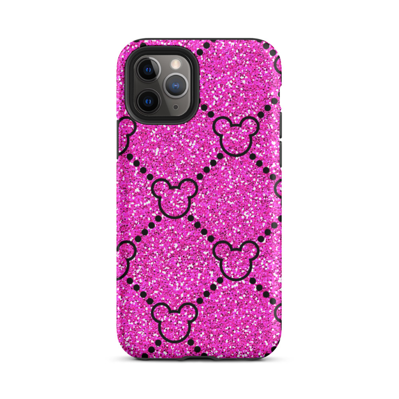 Pink Glitter Mouse Pattern Tough Case for iPhone®